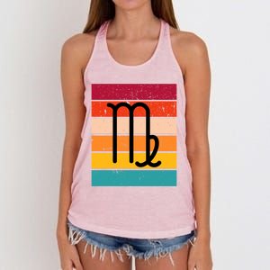 Virgo Zodiac Sign Retro Virgo Astrology Virgo Birthday Gift Women's Knotted Racerback Tank