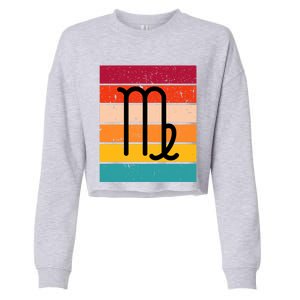 Virgo Zodiac Sign Retro Virgo Astrology Virgo Birthday Gift Cropped Pullover Crew