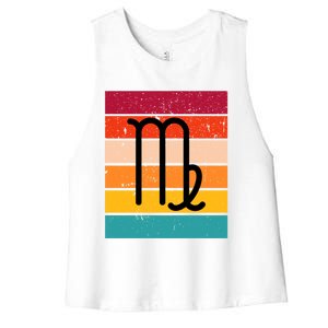 Virgo Zodiac Sign Retro Virgo Astrology Virgo Birthday Gift Women's Racerback Cropped Tank