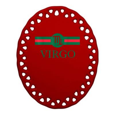 Virgo Zodiac Sign Birthday Funny Ceramic Oval Ornament