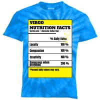 Virgo Zodiac Star Sign Funny Astrology Nutrition Facts Gift Kids Tie-Dye T-Shirt