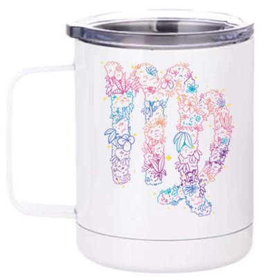 Virgo Zodiac Sign Aesthetic Flower Astrological Astronomy Great Gift 12 oz Stainless Steel Tumbler Cup