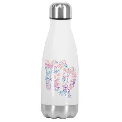 Virgo Zodiac Sign Aesthetic Flower Astrological Astronomy Great Gift Stainless Steel Insulated Water Bottle