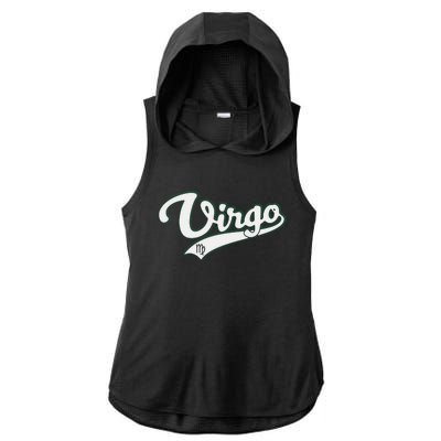 Virgo Zodiac Sign Astrology September Birthday Retro Cool Gift Ladies PosiCharge Tri-Blend Wicking Draft Hoodie Tank