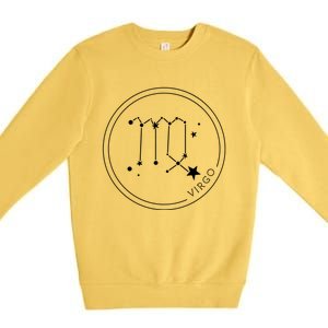 Virgo Zodiac Sign Constellation Gift Horoscope Cute Gift Premium Crewneck Sweatshirt