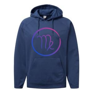 Virgo Zodiac Symbol Grunge Astrology Horoscope Virgo Gift Performance Fleece Hoodie