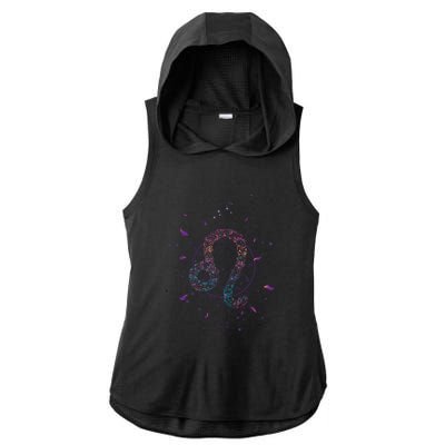 Virgo Zodiac Sign Floral Design Astrology Sign Virgo Gift Ladies PosiCharge Tri-Blend Wicking Draft Hoodie Tank