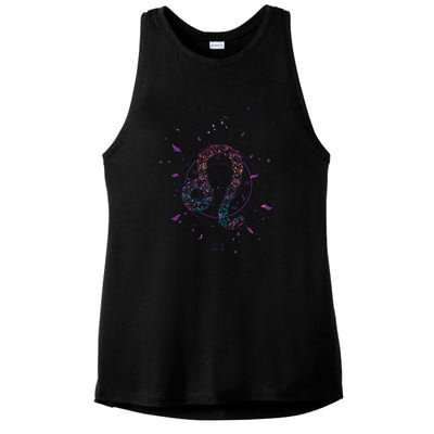 Virgo Zodiac Sign Floral Design Astrology Sign Virgo Gift Ladies PosiCharge Tri-Blend Wicking Tank