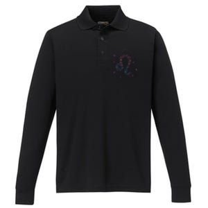 Virgo Zodiac Sign Floral Design Astrology Sign Virgo Gift Performance Long Sleeve Polo