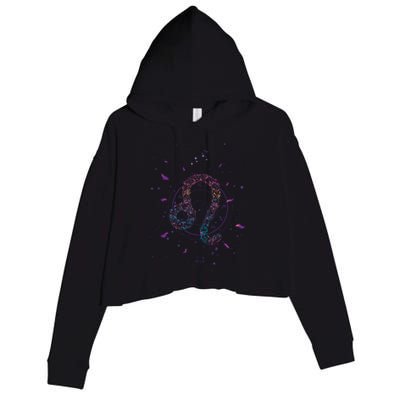 Virgo Zodiac Sign Floral Design Astrology Sign Virgo Gift Crop Fleece Hoodie