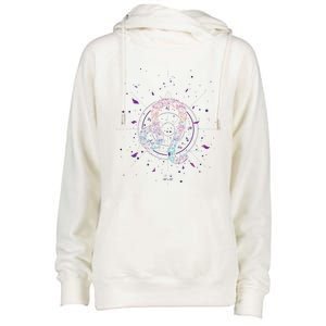 Virgo Zodiac Sign Floral Design Astrology Sign Virgo Gift Womens Funnel Neck Pullover Hood