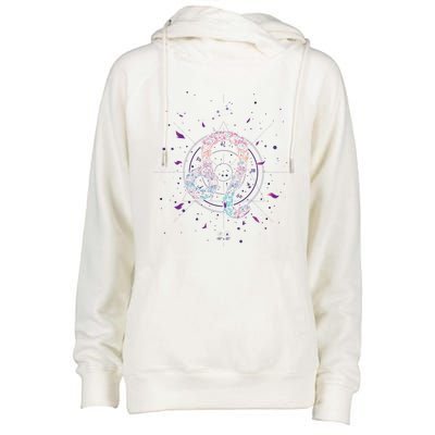 Virgo Zodiac Sign Floral Design Astrology Sign Virgo Gift Womens Funnel Neck Pullover Hood