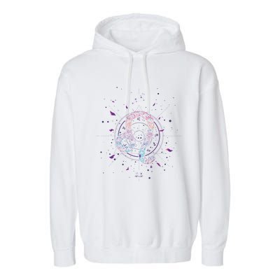 Virgo Zodiac Sign Floral Design Astrology Sign Virgo Gift Garment-Dyed Fleece Hoodie