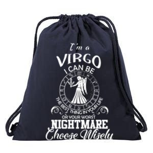 Virgo Zodiac Sign Funny Virgo Birthday Gift Great Gift Drawstring Bag