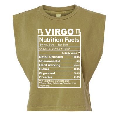 Virgo Zodiac Sign Nutrition Facts Cool Gift Garment-Dyed Women's Muscle Tee