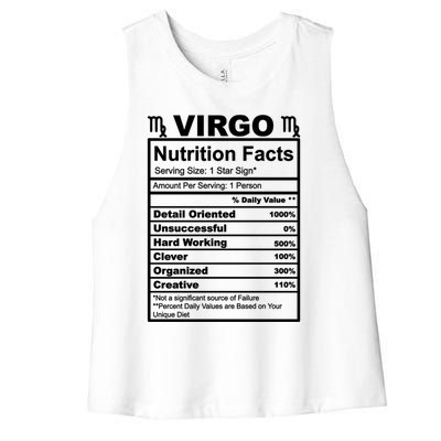 Virgo Zodiac Sign Nutrition Facts Cool Gift Women's Racerback Cropped Tank