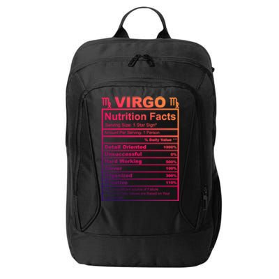 Virgo Zodiac Sign Nutrition Facts Cool Gift City Backpack