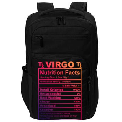 Virgo Zodiac Sign Nutrition Facts Cool Gift Impact Tech Backpack