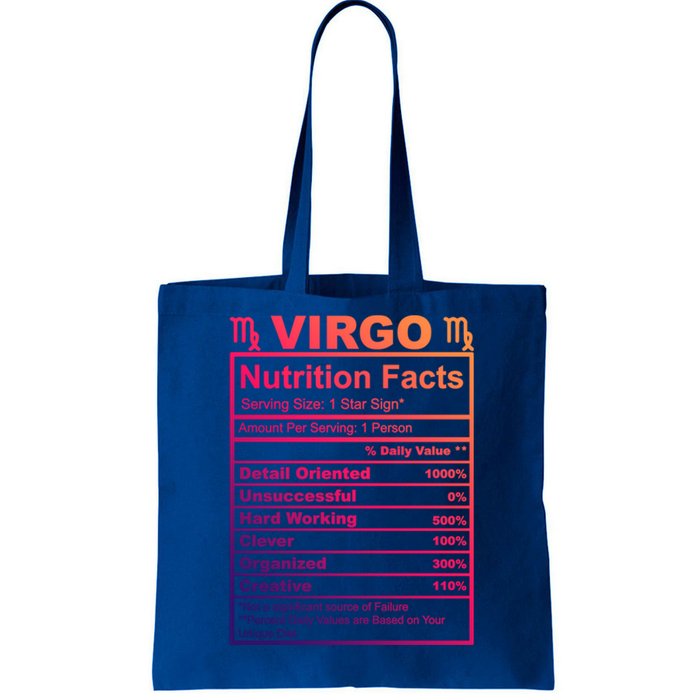 Virgo Zodiac Sign Nutrition Facts Cool Gift Tote Bag