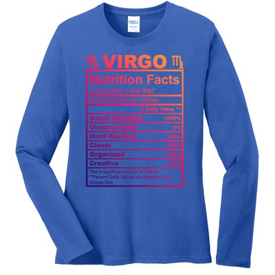 Virgo Zodiac Sign Nutrition Facts Cool Gift Ladies Long Sleeve Shirt