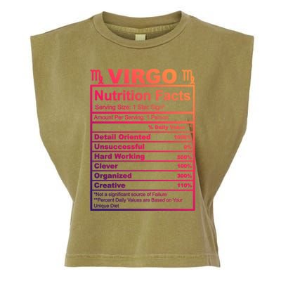 Virgo Zodiac Sign Nutrition Facts Cool Gift Garment-Dyed Women's Muscle Tee