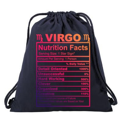 Virgo Zodiac Sign Nutrition Facts Cool Gift Drawstring Bag