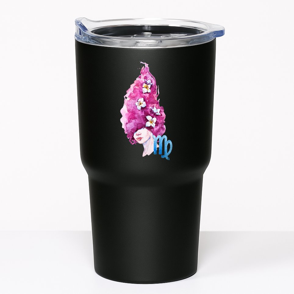 Virgo Zodiac Sign Watercolor Illustration Tumbler