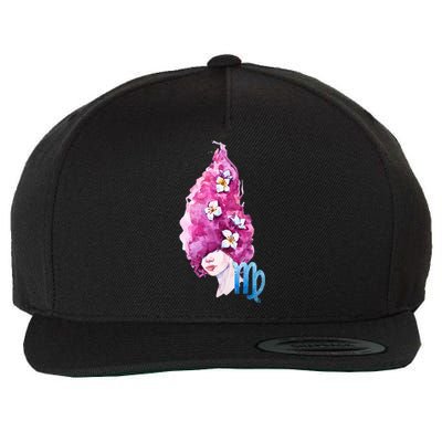 Virgo Zodiac Sign Watercolor Illustration Wool Snapback Cap