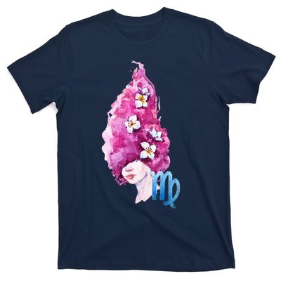 Virgo Zodiac Sign Watercolor Illustration T-Shirt