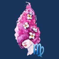 Virgo Zodiac Sign Watercolor Illustration T-Shirt