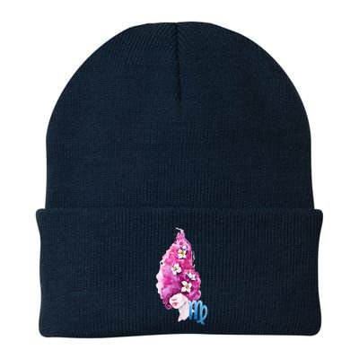 Virgo Zodiac Sign Watercolor Illustration Beanie