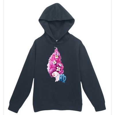 Virgo Zodiac Sign Watercolor Illustration Urban Pullover Hoodie