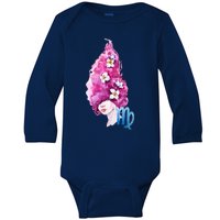 Virgo Zodiac Sign Watercolor Illustration Baby Long Sleeve Bodysuit