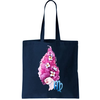 Virgo Zodiac Sign Watercolor Illustration Tote Bag