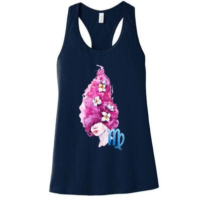 Virgo Zodiac Sign Watercolor Illustration Womens Tank Top