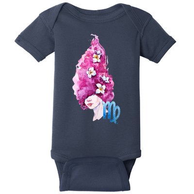 Virgo Zodiac Sign Watercolor Illustration Baby Bodysuit