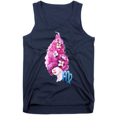 Virgo Zodiac Sign Watercolor Illustration Tank Top