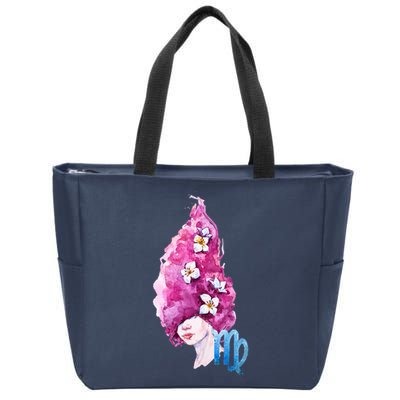 Virgo Zodiac Sign Watercolor Illustration Zip Tote Bag