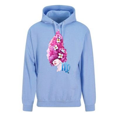 Virgo Zodiac Sign Watercolor Illustration Unisex Surf Hoodie