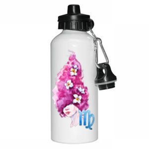 Virgo Zodiac Sign Watercolor Illustration Aluminum Water Bottle