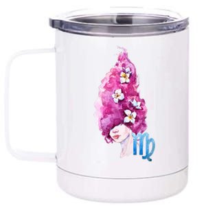 Virgo Zodiac Sign Watercolor Illustration 12 oz Stainless Steel Tumbler Cup