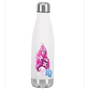 Virgo Zodiac Sign Watercolor Illustration Stainless Steel Insulated Water Bottle