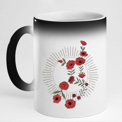 Virgo Zodiac Sign Planet Mercury Floral Stars Cute Gift 11oz Black Color Changing Mug