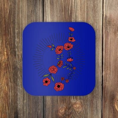 Virgo Zodiac Sign Planet Mercury Floral Stars Cute Gift Coaster