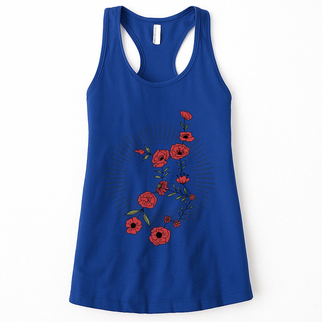 Virgo Zodiac Sign Planet Mercury Floral Stars Cute Gift Womens Tank Top