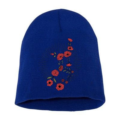 Virgo Zodiac Sign Planet Mercury Floral Stars Cute Gift Short Acrylic Beanie