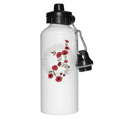 Virgo Zodiac Sign Planet Mercury Floral Stars Cute Gift Aluminum Water Bottle