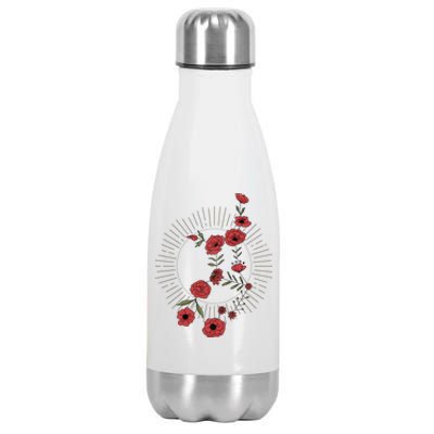 Virgo Zodiac Sign Planet Mercury Floral Stars Cute Gift Stainless Steel Insulated Water Bottle