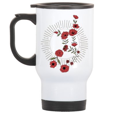 Virgo Zodiac Sign Planet Mercury Floral Stars Cute Gift Stainless Steel Travel Mug