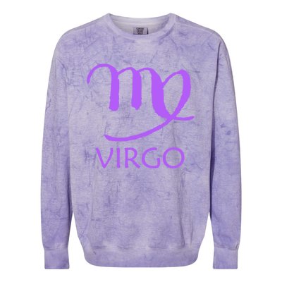 Virgo Zodiac Sign Purple August September Birthday Gift Colorblast Crewneck Sweatshirt